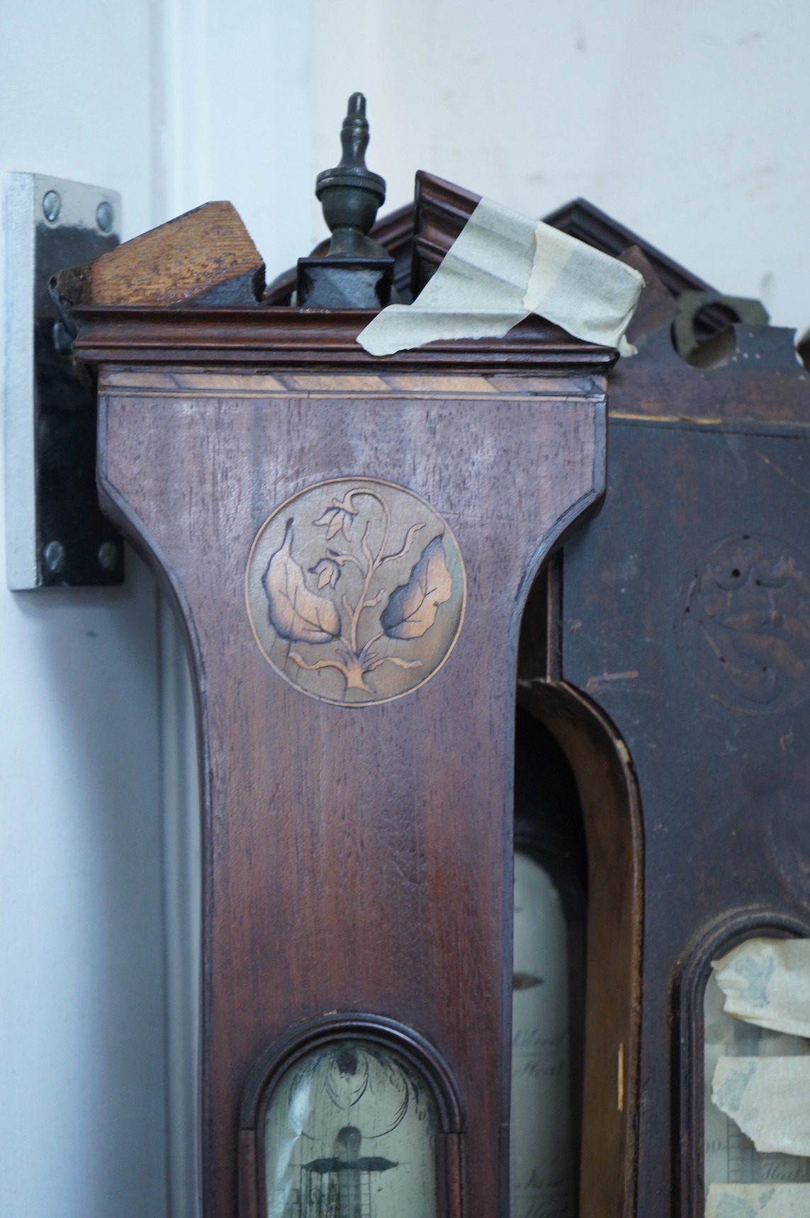 Three 19th century banjo barometers - as viewed